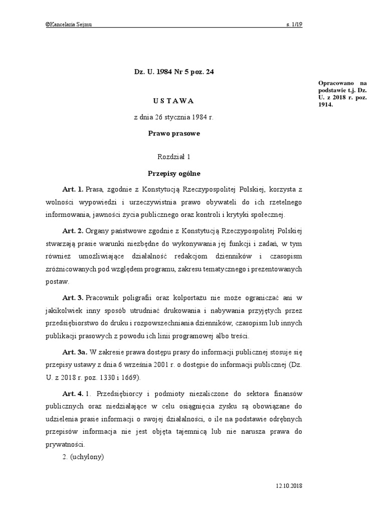  kancelaria sejmu s 1 19 opracowano na podstawie t j dz u z 2018 r