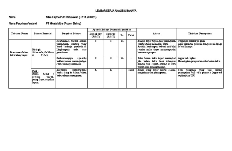 Tugas 2 - Hazard Analysis | PDF