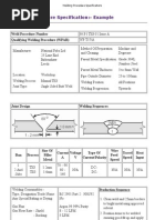 Welding Procedure Specifications