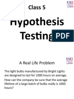 Class 5 ESEI Maths L5 Hypothesis Testing