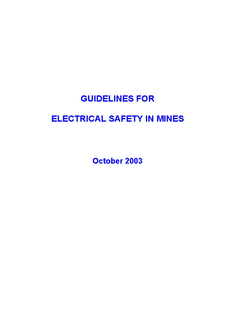 Guidelines Mines Oct 2003 PDF Electrical Wiring Safety