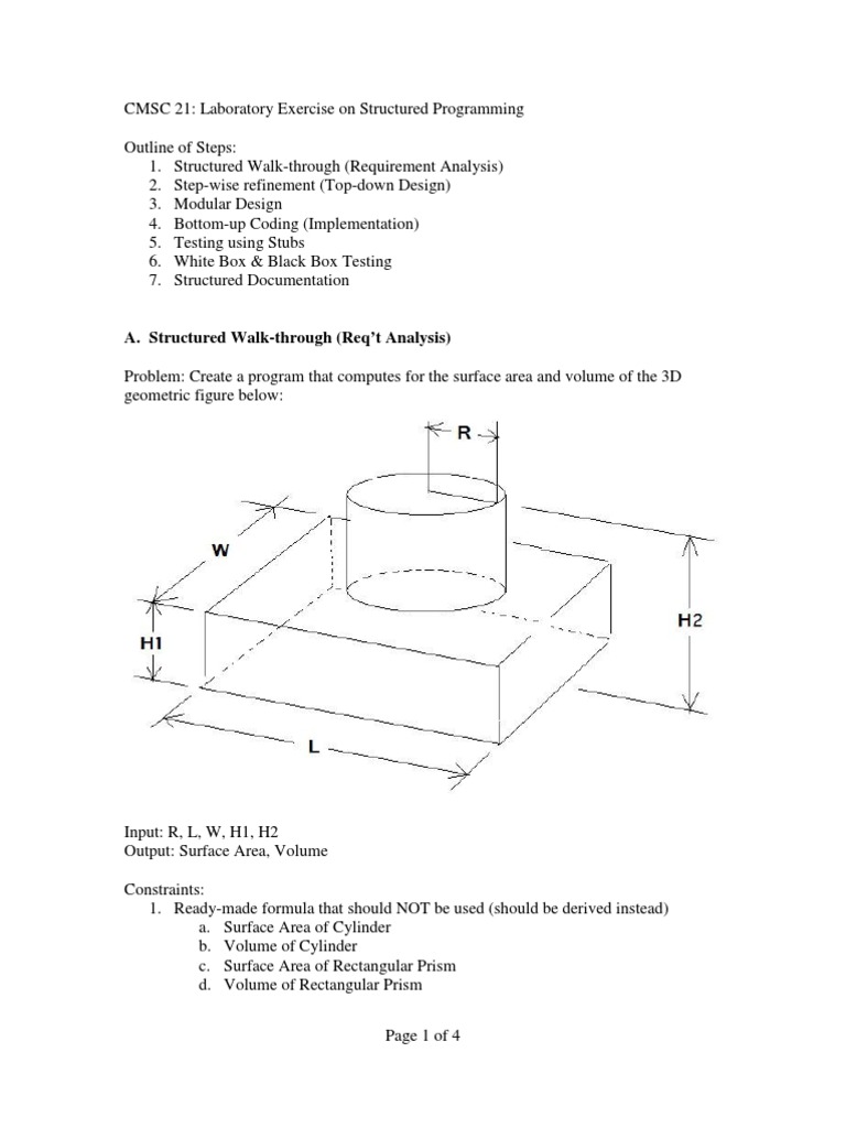 01a Structured Programming Example | PDF | Top Down And Bottom Up ...