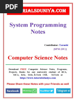 System Programming Notes 2 - TutorialsDuniya