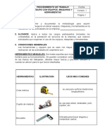 PTS Procedimiento de Trabajo Seguro Con Equipos, Maquinas y Herramientas