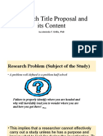 Research Title Proposal and Its Content