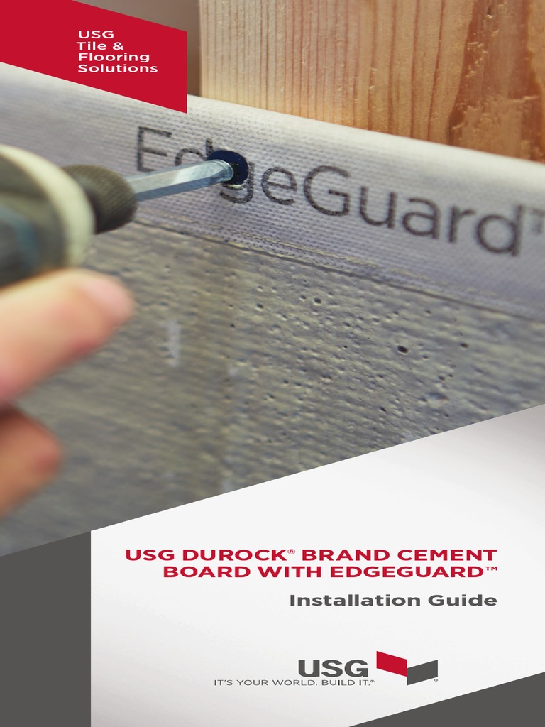 Usg Durock Cement Board With Edgeguard Installation Guide en CB237EG