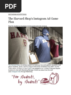 The Harvard Shop's Instagram Ad Game Plan