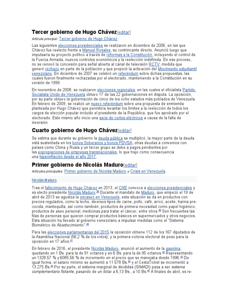 Tercer Gobierno de Hugo Chávez PDF Hugo Chavez Nicolás Maduro