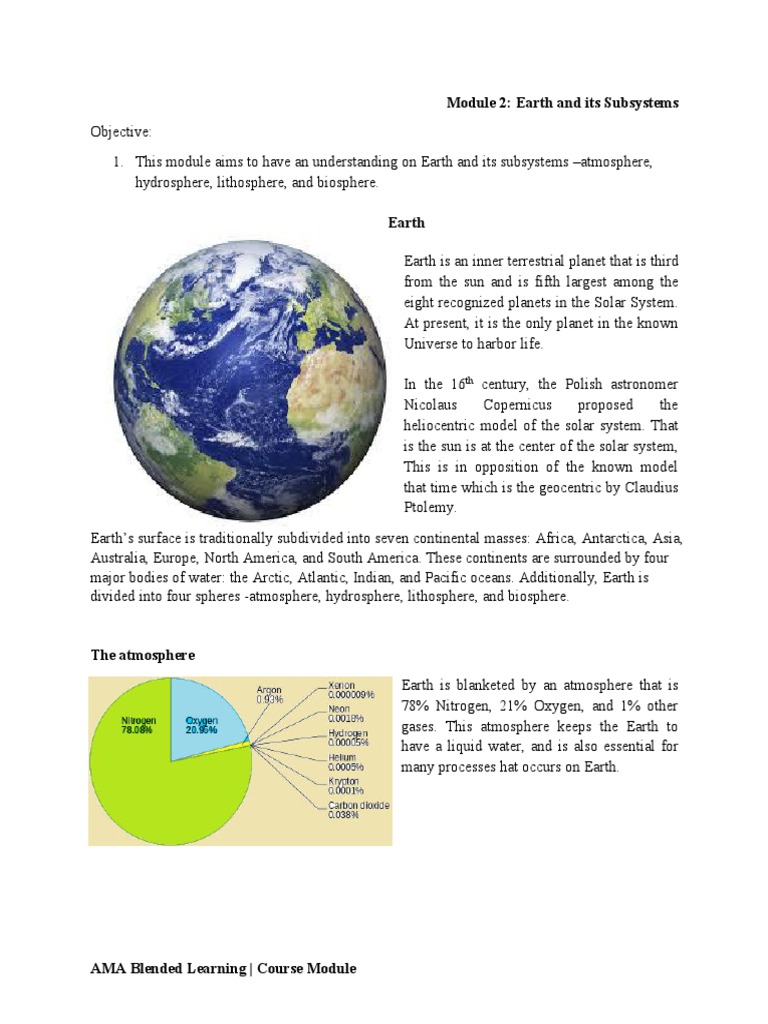 Earth and Its Subsystems Overview | PDF | Earth | Atmosphere