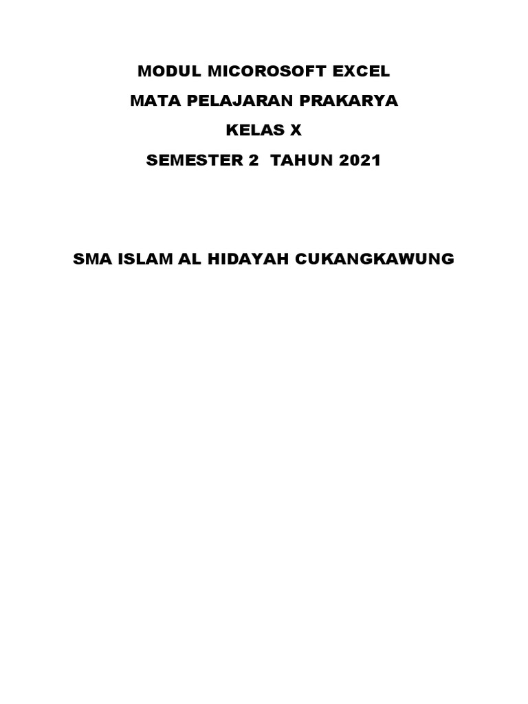 Modul microsoft excel kelas x pdf