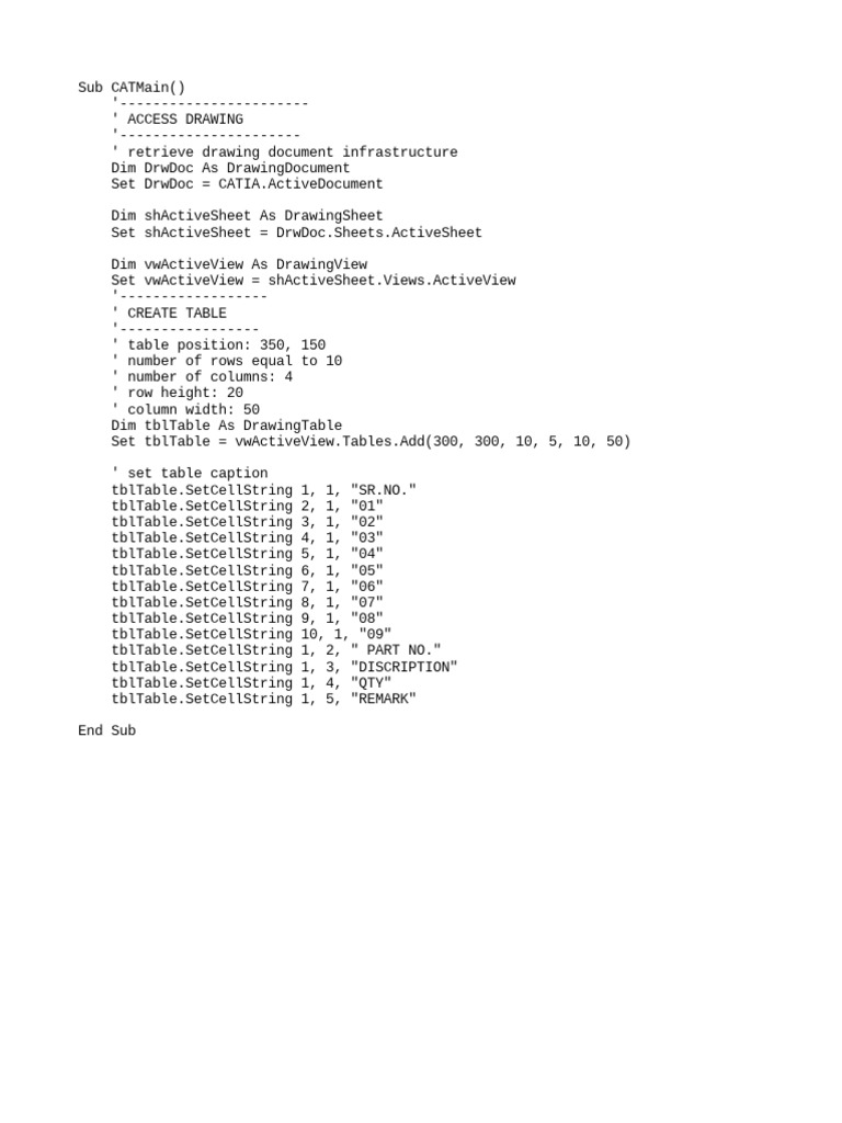 Create Table in CATIA Drawing | PDF | Computers