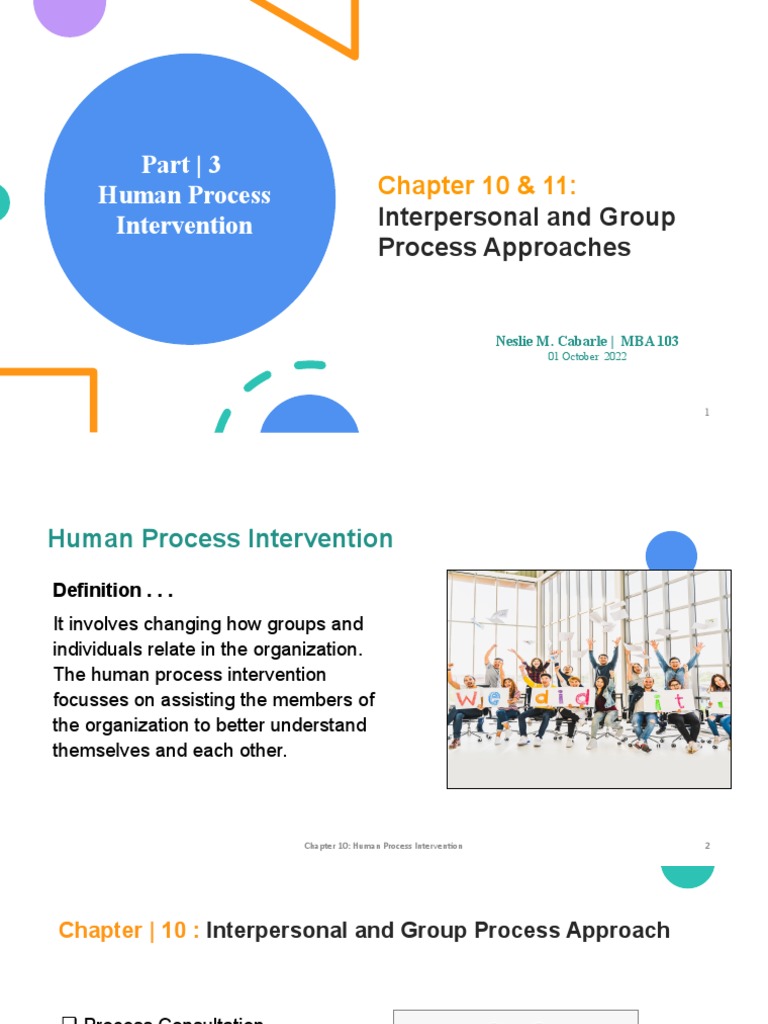 Human Process Interventions Chapter 10 11 PDF Interpersonal
