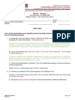 BA 101 - Taxation Quiz #1 Answer Key (Post Test Only)