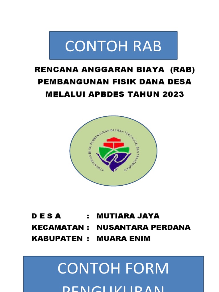 Contoh RAB Pembangunan Desa 2023 | PDF | Pengelolaan Keuangan & Uang