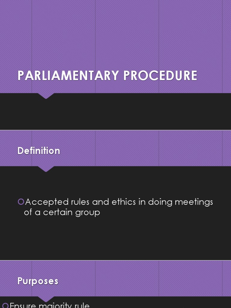 Parliamentary Procedure | PDF | Political Law | Rules