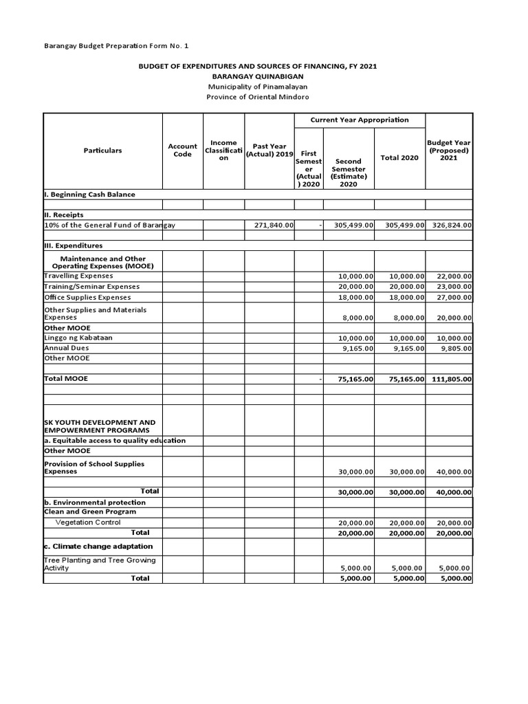 Budget form 1 2 pdf budget expense