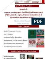 M2 EPM-Module Seven-Quality Management-Total Quality Management (TQM) - Lean Six Sigma-Process Improvement and Statistical Process Control (SPC)