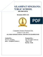 XI CS Practical File 2021-22