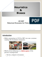 Heuristics & Biases: AE 6307 Behavioral Economics For Policy Analysis