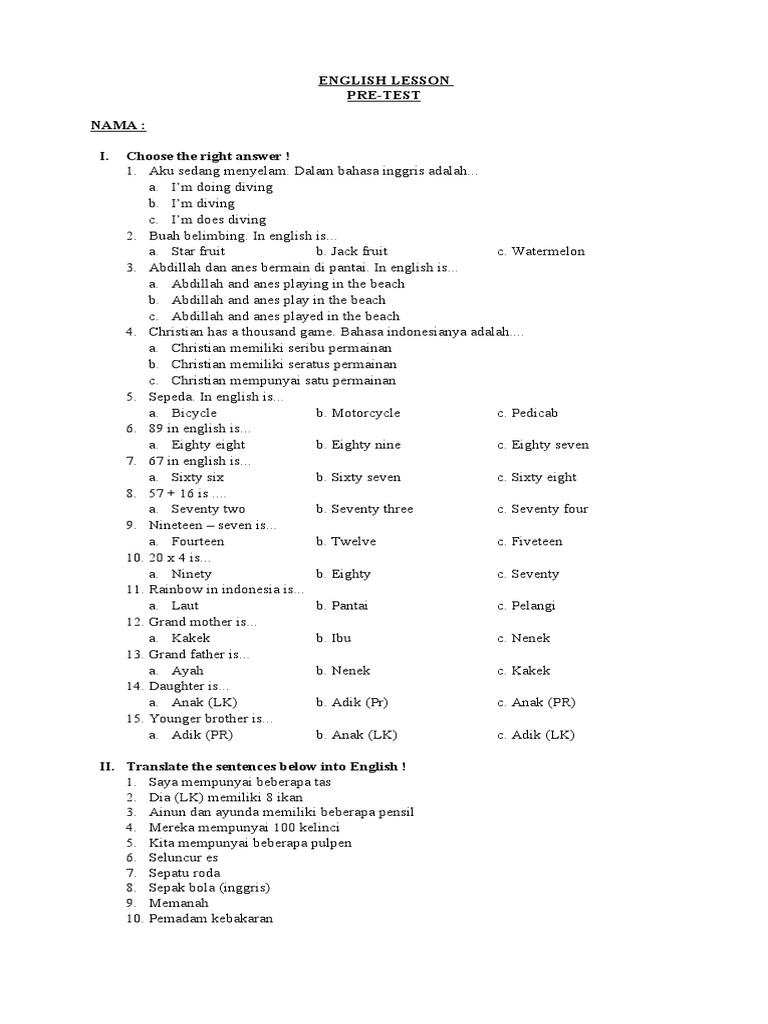 English Lesson | PDF