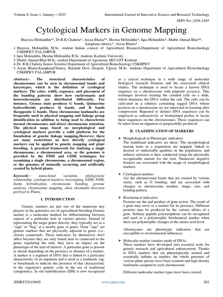 Cytological Markers in Genome Mapping PDF Fluorescence In Situ