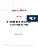Facilities Equipment Maintenance Plan Template