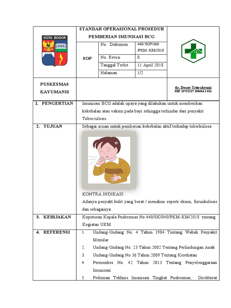 Sop Imunisasi BCG | PDF