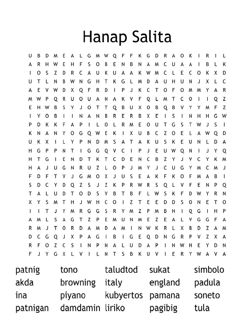 Hanap Salita 1 | PDF