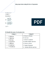 Simplify The Following Expressions Using The Laws of Exponents