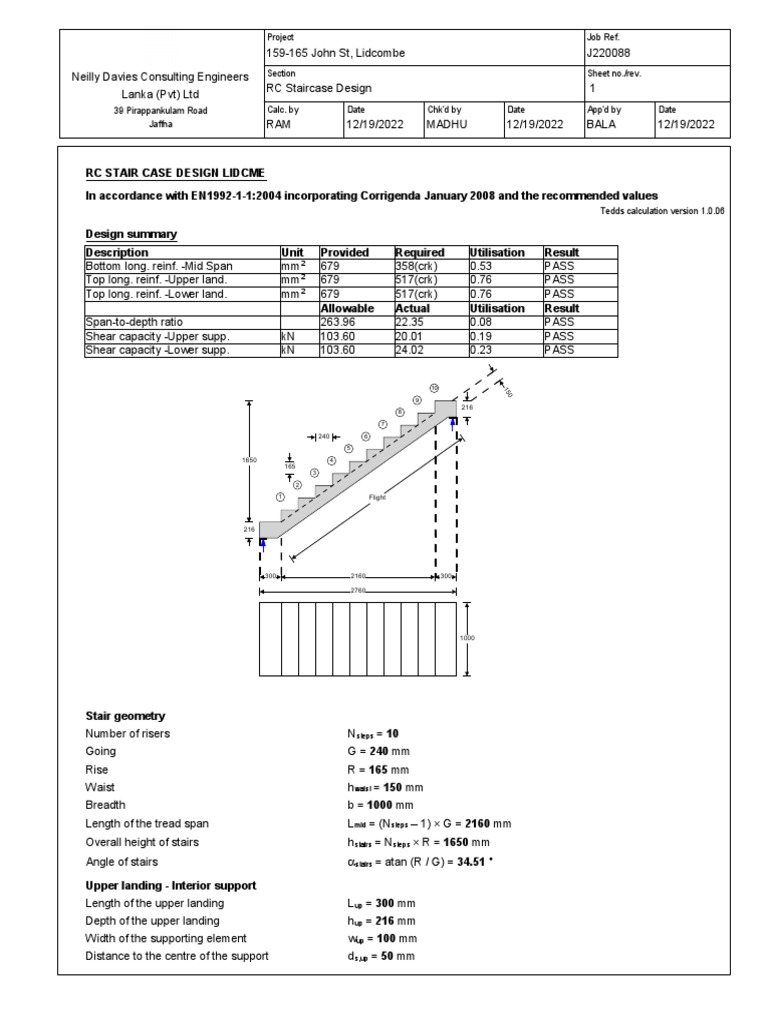 RC Staircase Lidcome Design | PDF