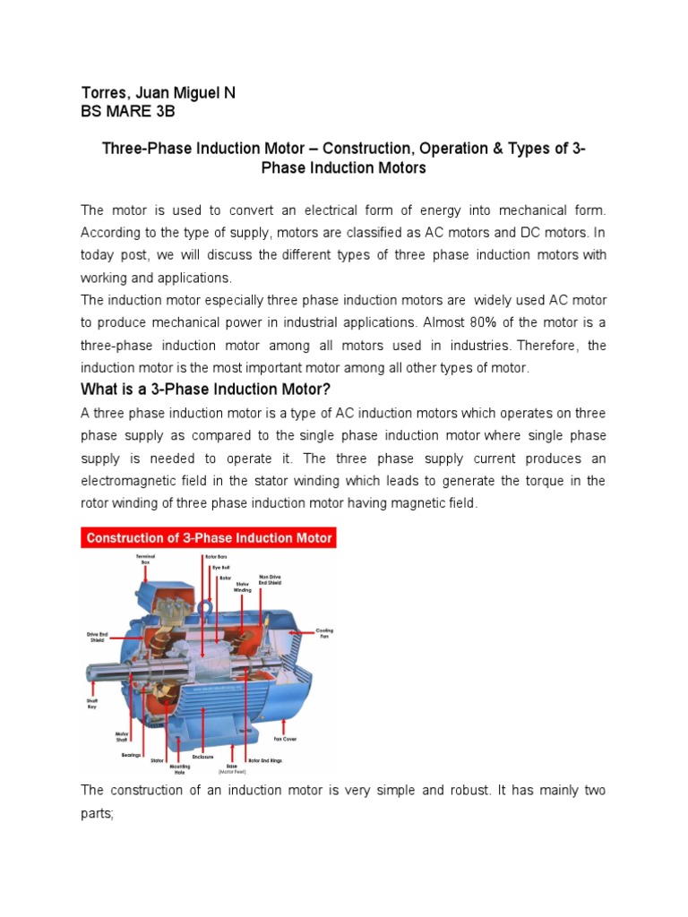 Three-Phase Induction Motor Overview | PDF | Electric Motor ...