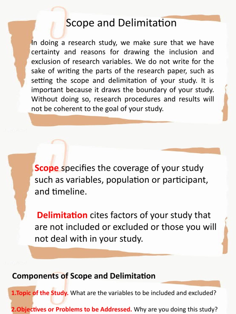 Understanding Scope and Delimitation | PDF | Scope (Computer Science ...