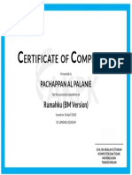 Certificate of Completion for Rumahku (BM Version