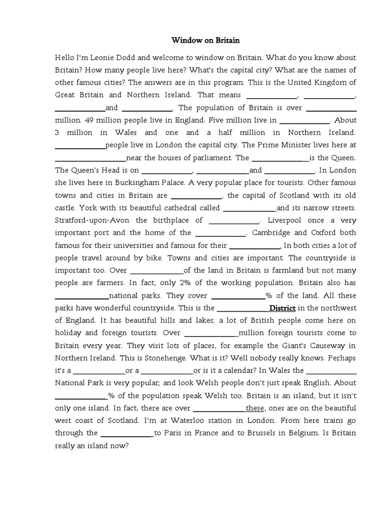 Gapped Transcript Window On Britain | PDF | England | Great Britain