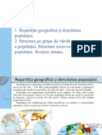 Repartiția Populației. Structura Pe Grupe de Vârstă. Resurse Umane de Muncă.