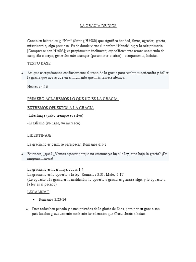 La Gracia de Dios | PDF | Gracia divina | Salvación