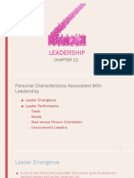 PERSONAL CHARACTERISTICS AND SKILLS FOR EFFECTIVE LEADERSHIP