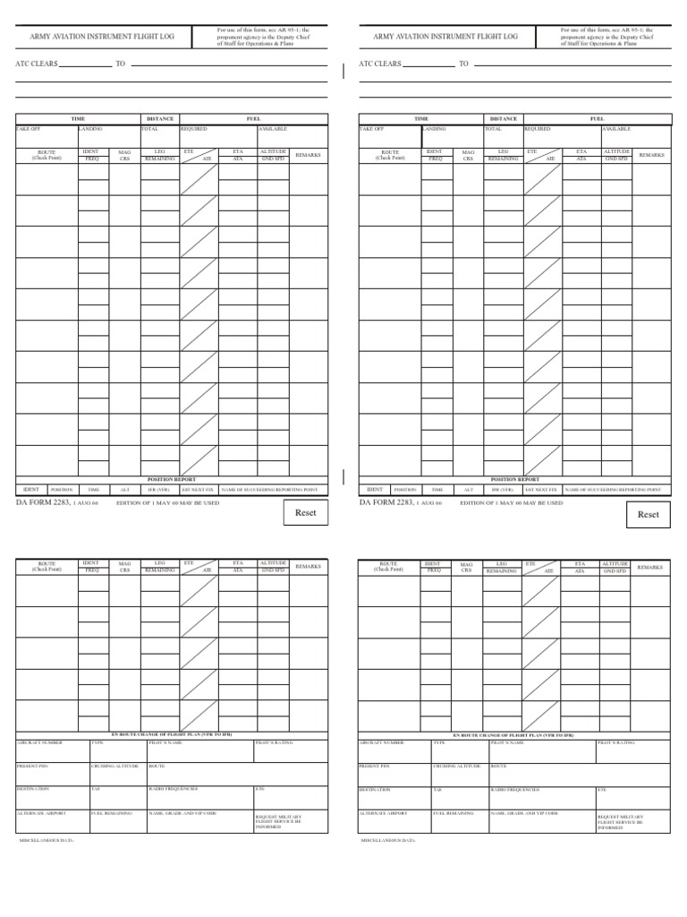 Army Aviation Instrument Flight Log Army Aviation Instrument Flight Log
