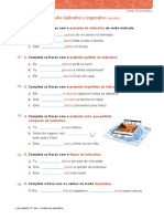 Verbos nos modos indicativo e imperativo