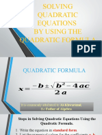 Lesson 5 Solving Quadratic Formula by Using Quadratic Formula