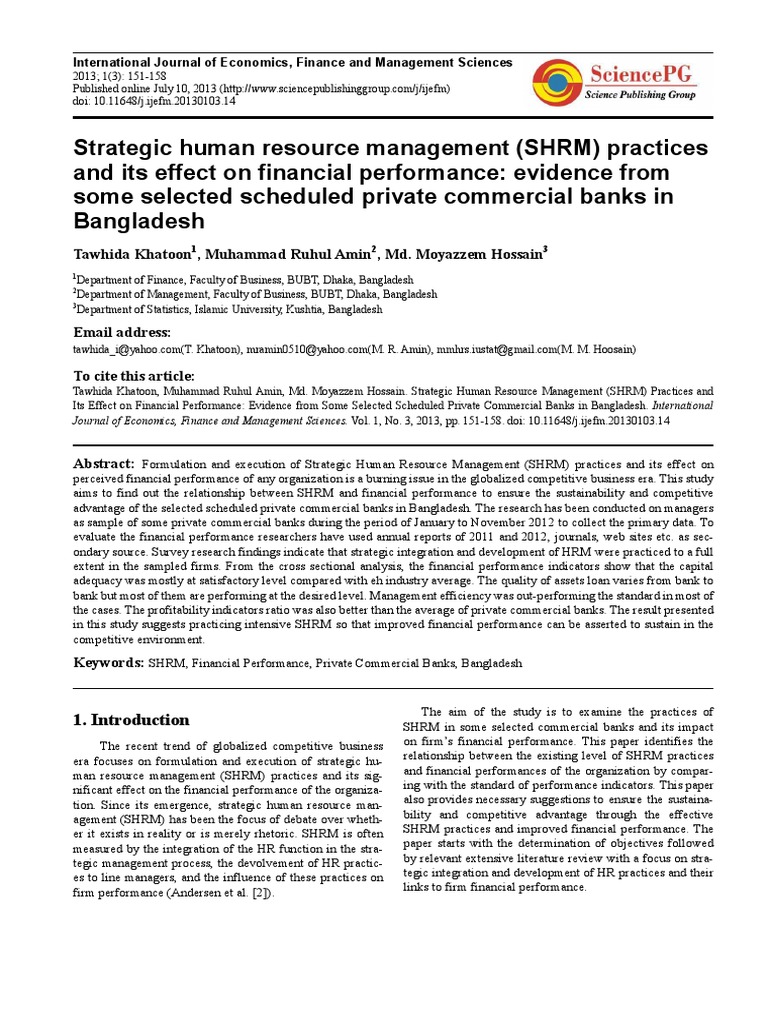 Strategic Human Resource Management SHRM | PDF | Human Resource ...