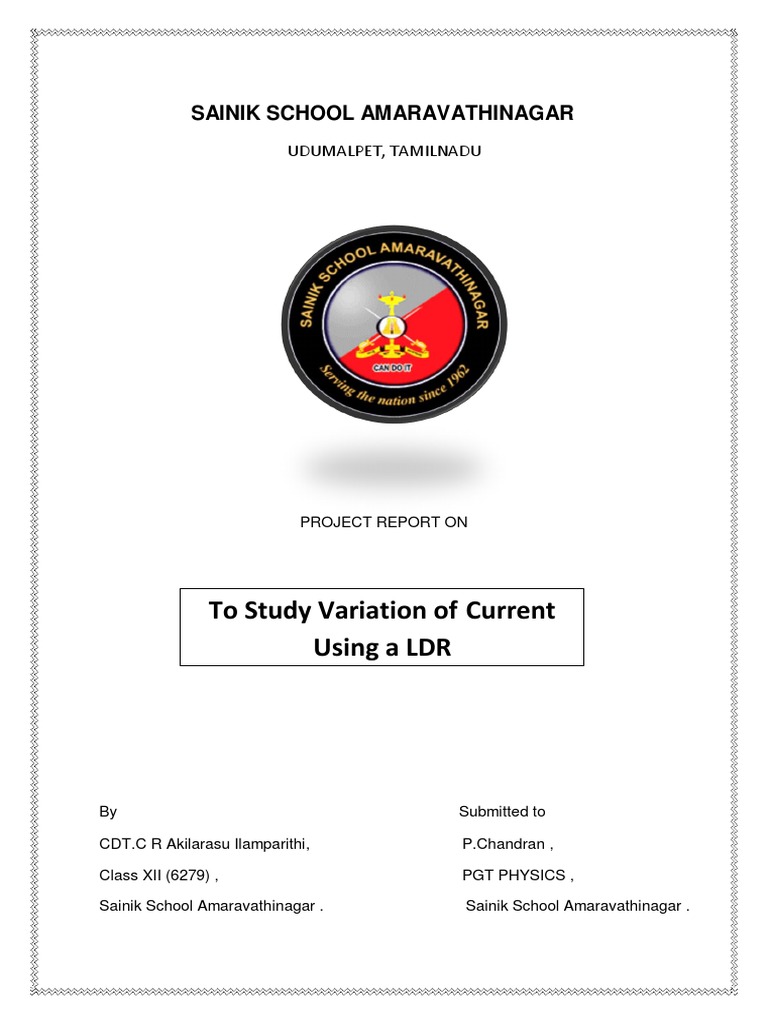 LDR Current Variation Study Report | PDF | Electrical Resistance And ...