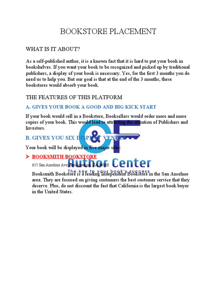 Bookstore Placement | PDF