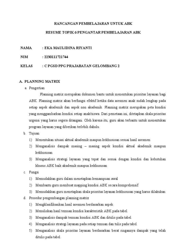 Eka Maulidina Riyanti - 2230111721744 - Resume Topik 6 | PDF | Karier ...