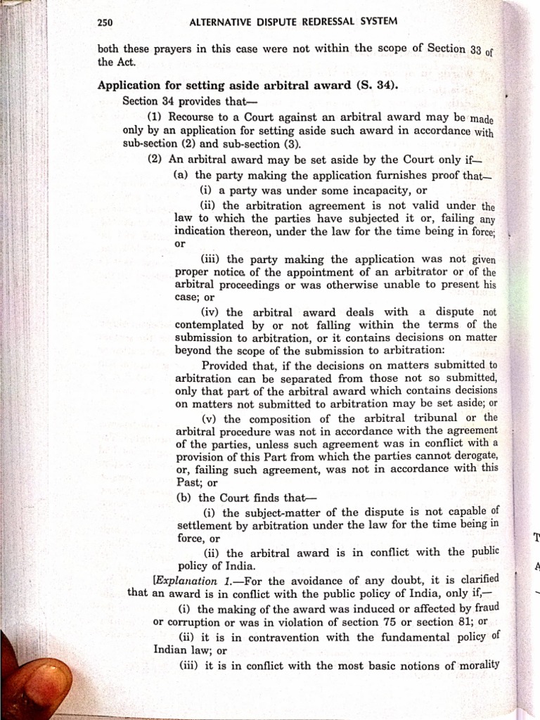 Setting Aside of Arbitral Awrd | PDF