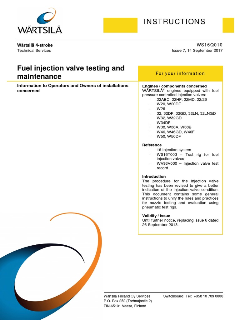 Fuel Injection Valve Testing and Maintenance PDF Valve Fuel Injection
