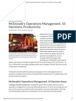 McDonald's Operations Management, 10 Decisions, Productivity - Panmore Institute
