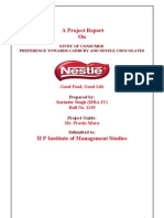 A Project Report On: Study of Consumer Preference Towards Cadbury and Nestle Chocolates