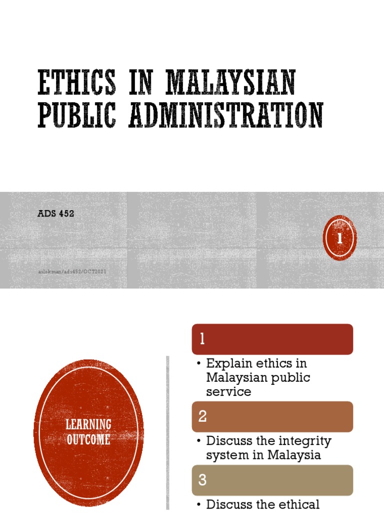 Chapter 4 - Ethics in Malaysian Public Administration | PDF | Political ...