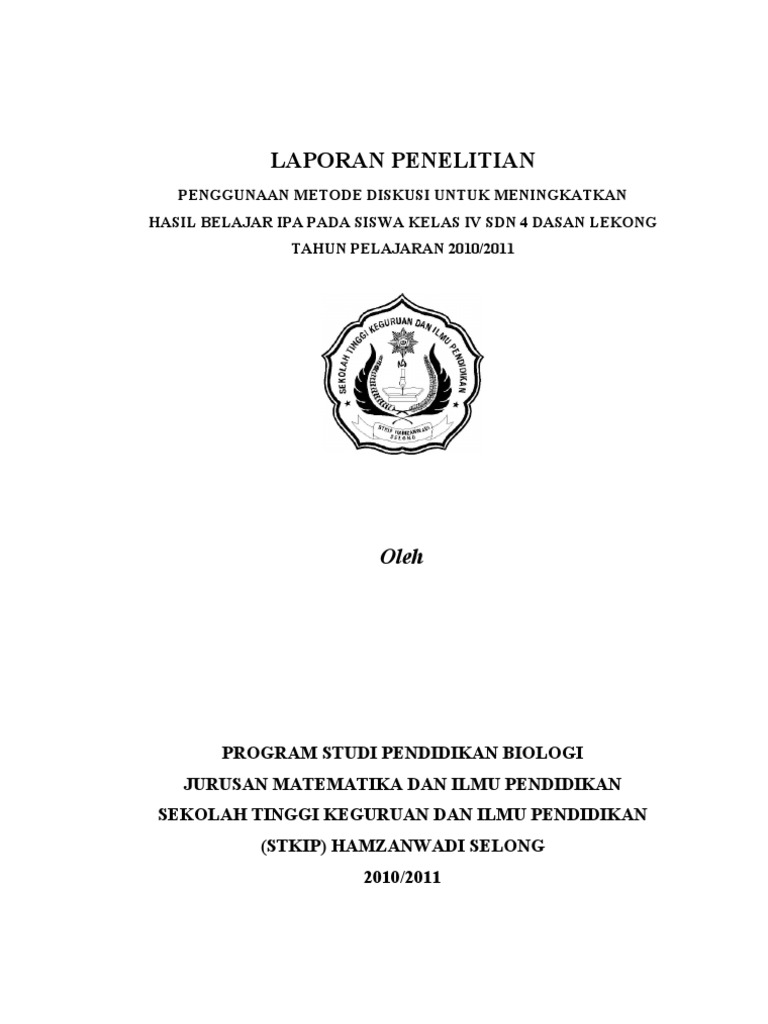 Laporan Penelitian Sederhana
